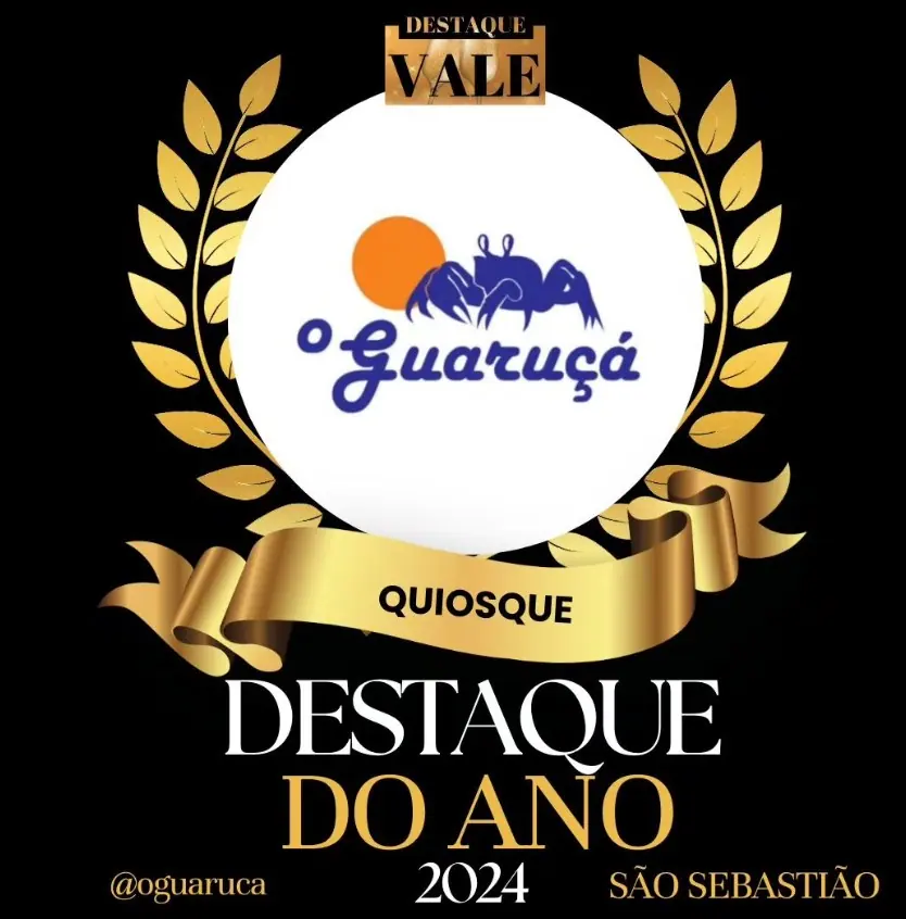 Selo Destaque do Ano 2024 do quiosque O Guaruçá, em São Sebastião